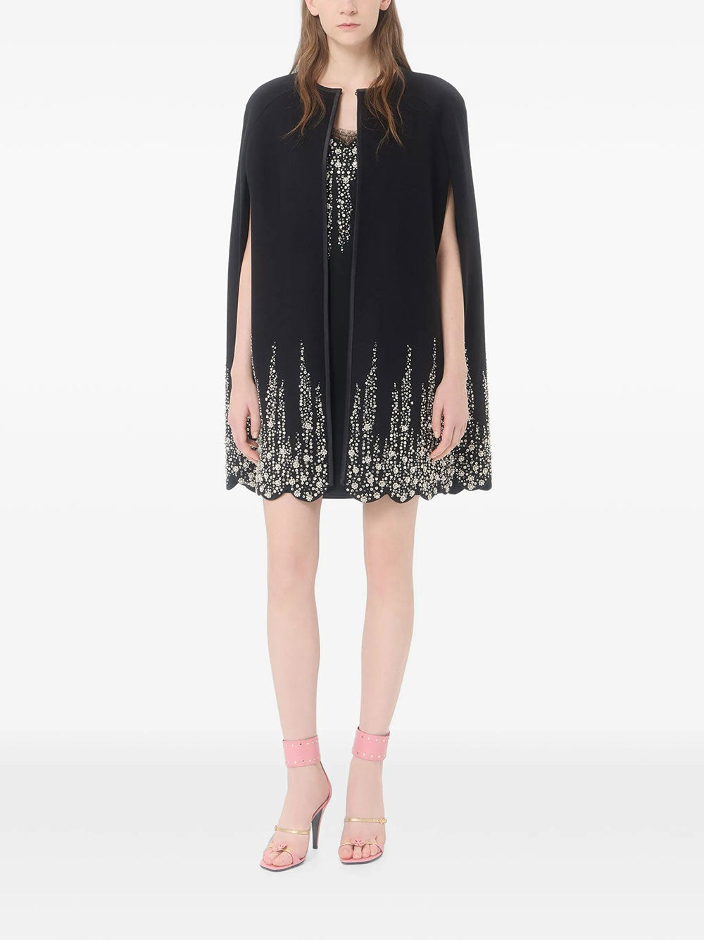 Valentino Garavani Women Cappa In Compact Drap Ricamata