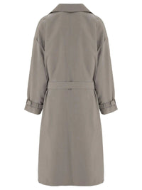GIORGIO ARMANI Trench Doppiopetto Over In Rasetto Effetto Pelle Women
