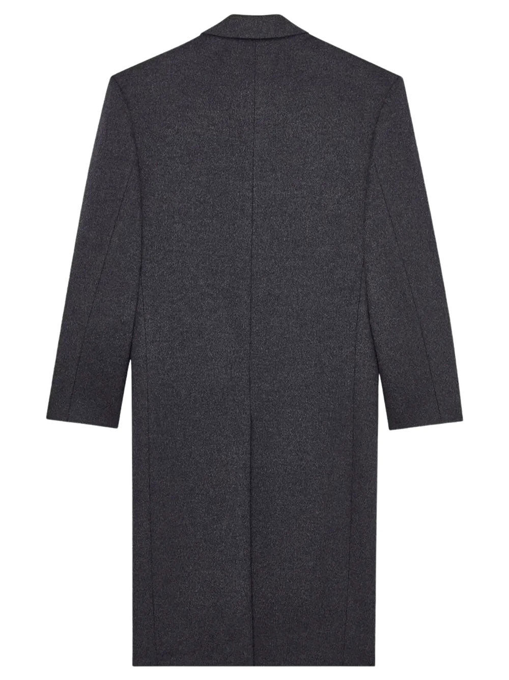 Saint Laurent Men Cappotto In Feltro Di Lana Pettinata Double-Face