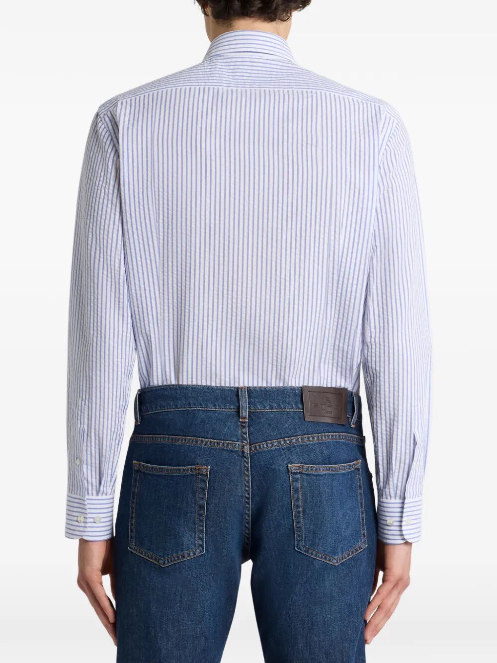 ETRO Etro Men Striped Cotton Seersucker Shirt