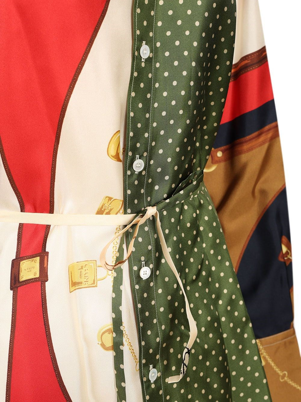 Celine Women Loose-Fitting Shirt In Printed Silk Twill