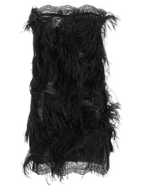 The Attico Women Lace And Feather Dress