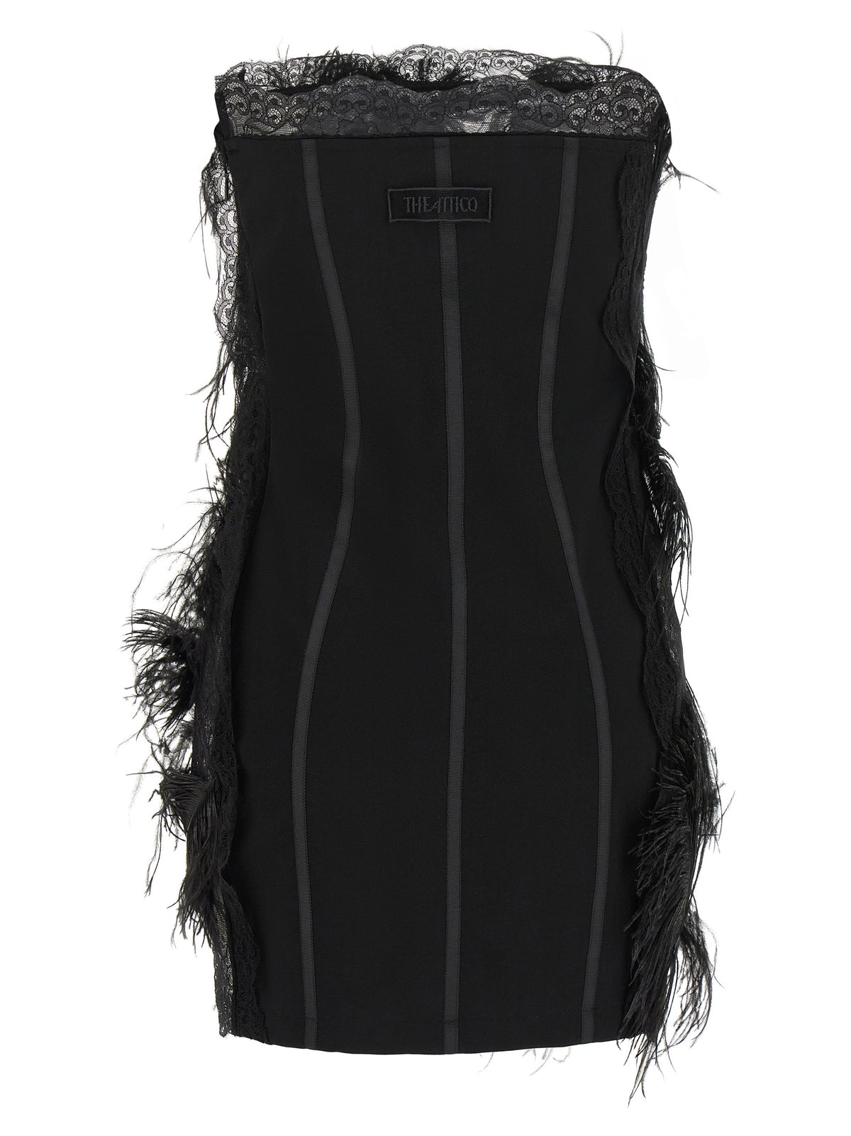The Attico Women Lace And Feather Dress
