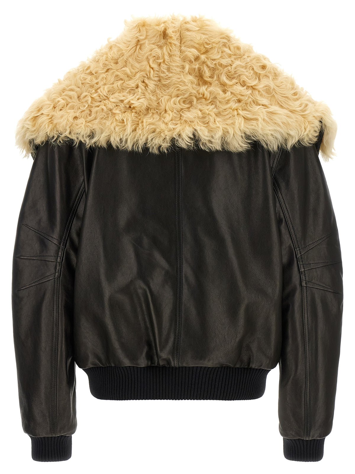 The Attico Women Shearling Neck Bomber Jacket