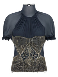 The Attico Women Jewel Embroidery Top