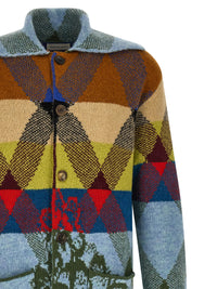DRIES VAN NOTEN Dries Van Noten Men Patchwork Intarsia Cardigan