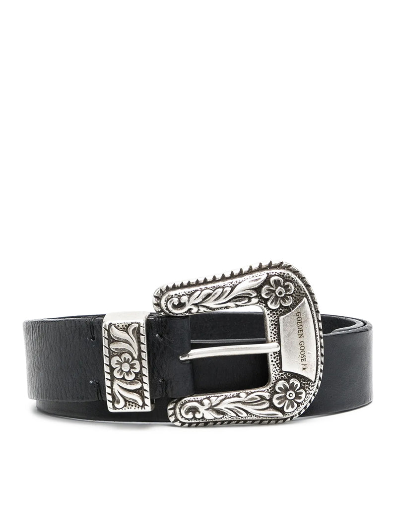 Golden Goose Deluxe Brand Golden Goose Deluxe Brand Women Leather Belt With Engraved Western Buckle
