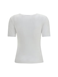 GANNI Ganni Women Ribbed Cotton T-Shirt