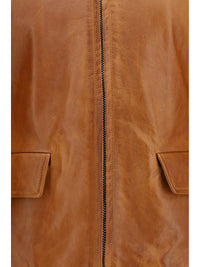 Marni Women Glossy Leather Jacket With Back Martingale