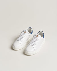 Lanvin DBB0 Leather Sneaker in White/ Dark Blue