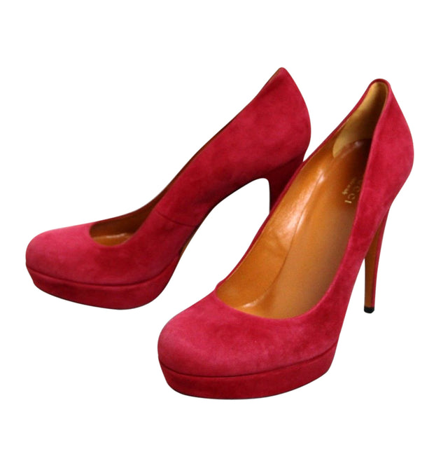 Gucci Women's Raspberry Suede Platform Pump Shoes 269702 C2000 6233