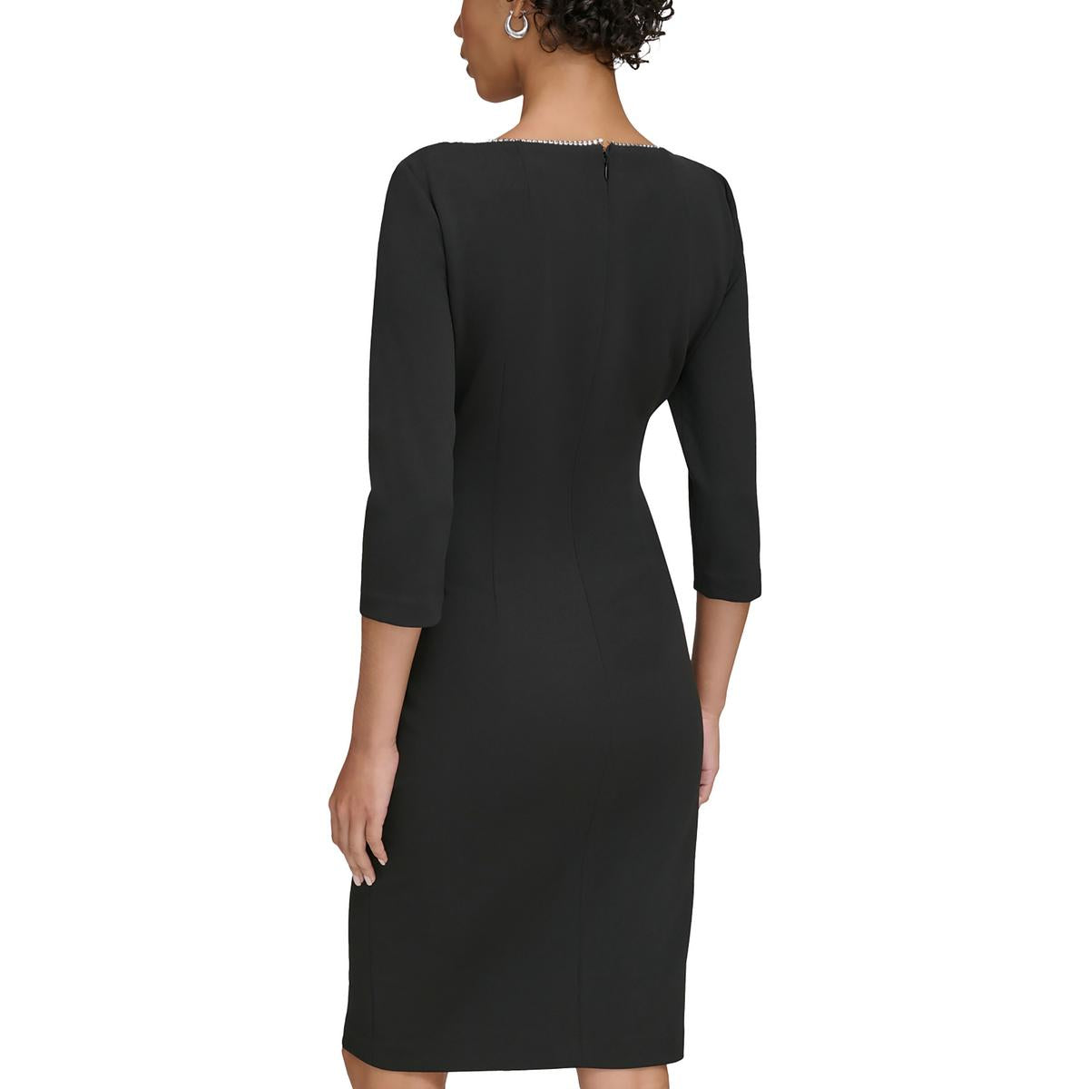 Womens Knit Embellished Sheath Dress
