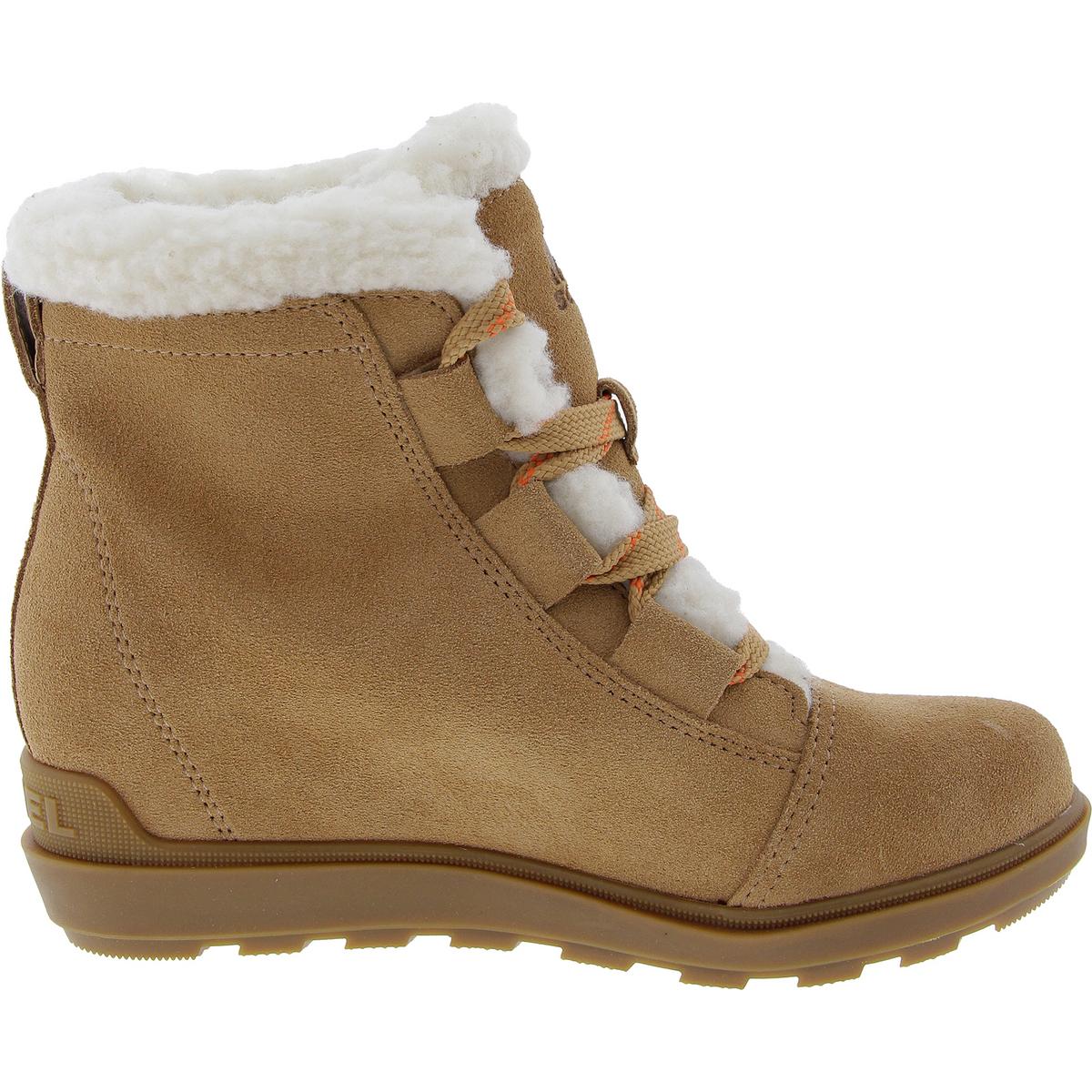 Womens Faux Fur Lined Leather Ankle Boots