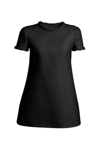 Valentino Braid Trim Short Sleeve Shift Dress Nero 5B3Vaag21Cf_0No