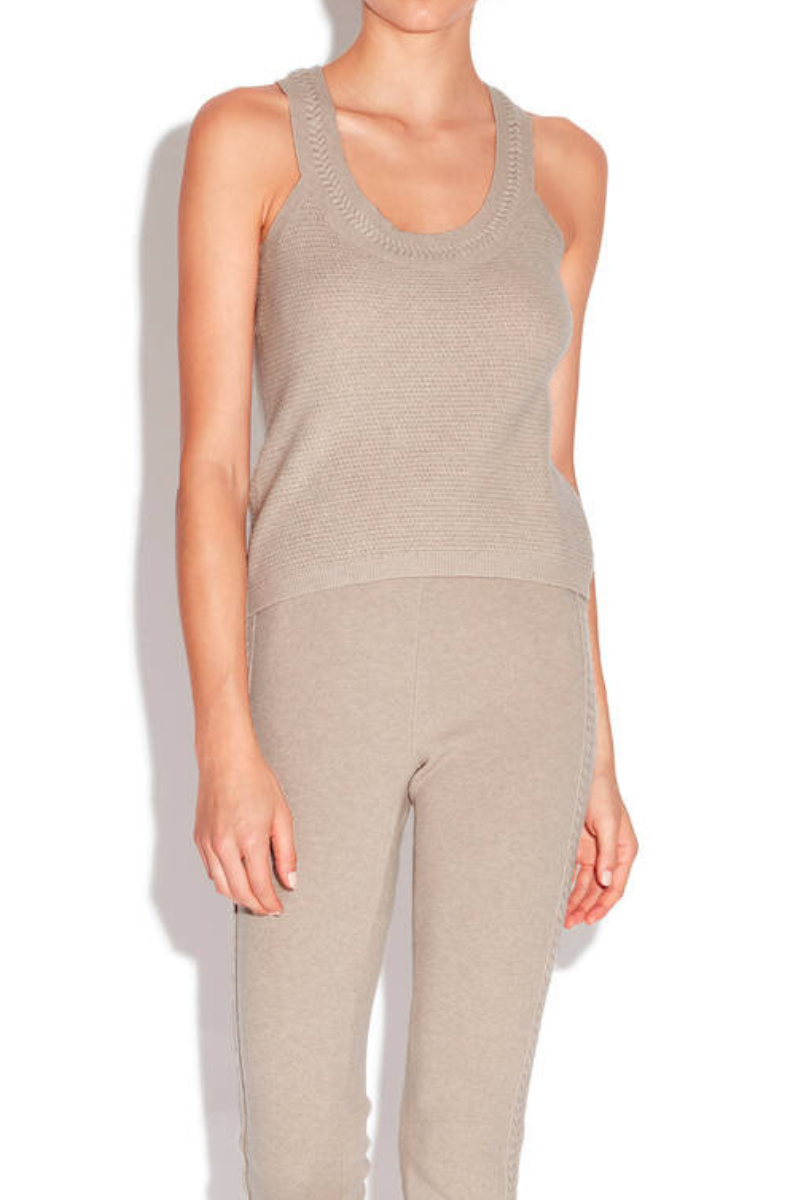 La Perla Braided Jewel Cashmere-Blend Tank In Beige Plm0056150