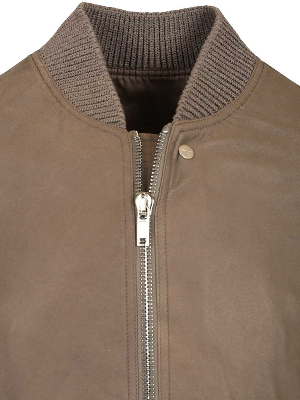 Rick Owens Men Aviator Leather Jacket