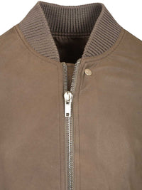 Rick Owens Men Aviator Leather Jacket
