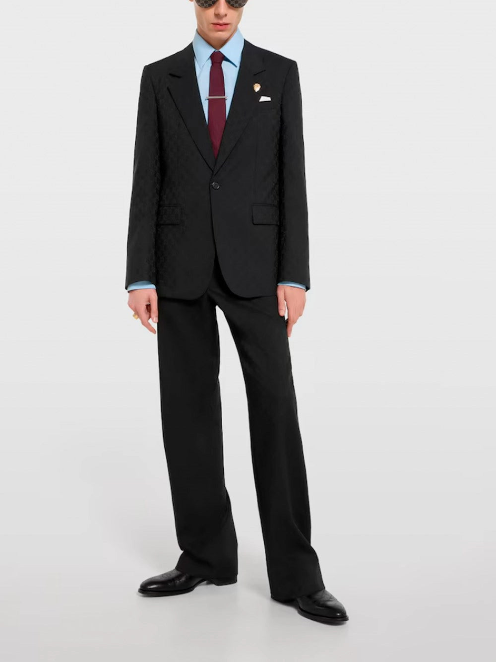 GUCCI Gucci Men Single-Breasted Jacket With "Gg" Weave