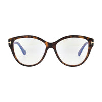 Tom Ford Tom Ford Eyeglasses Cat Eye Full Rim, Black/Crystal Frame and Clear Blue Light Block Lens FT5954-B003