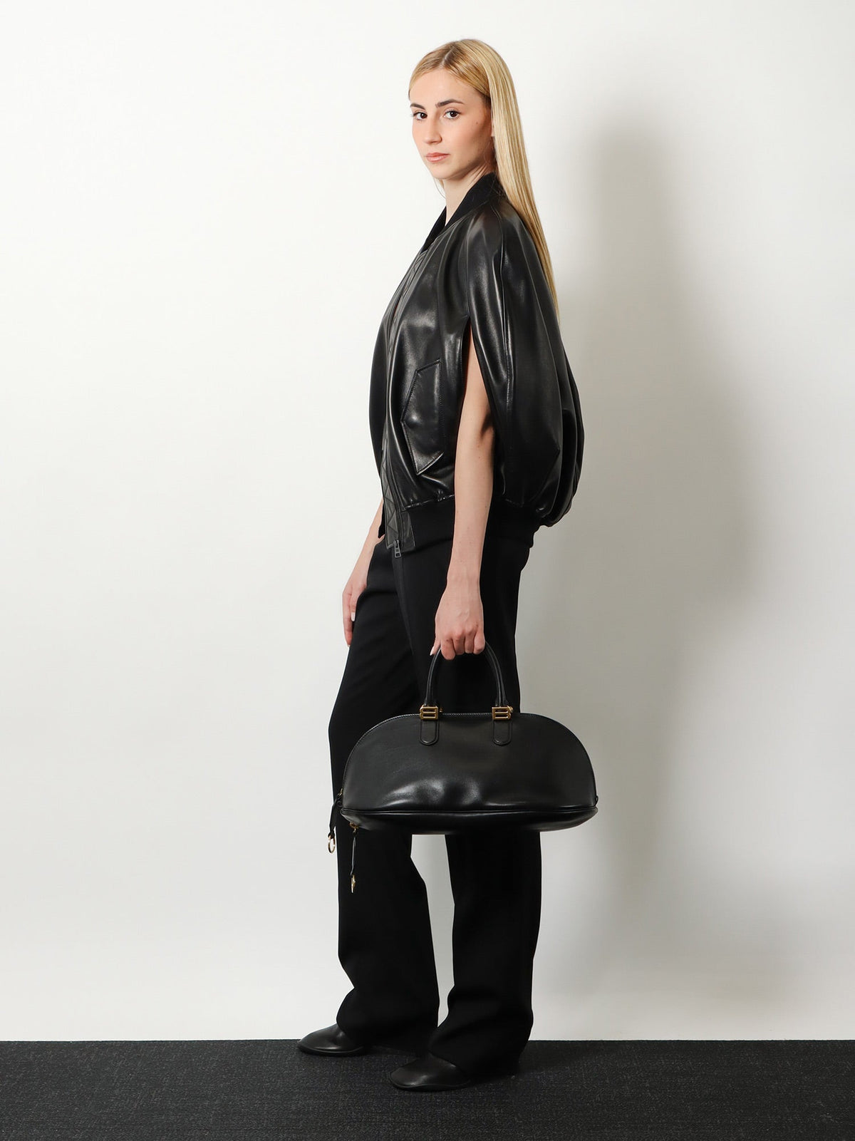 Balenciaga Women Bolero Bowling Medium Leather Bag