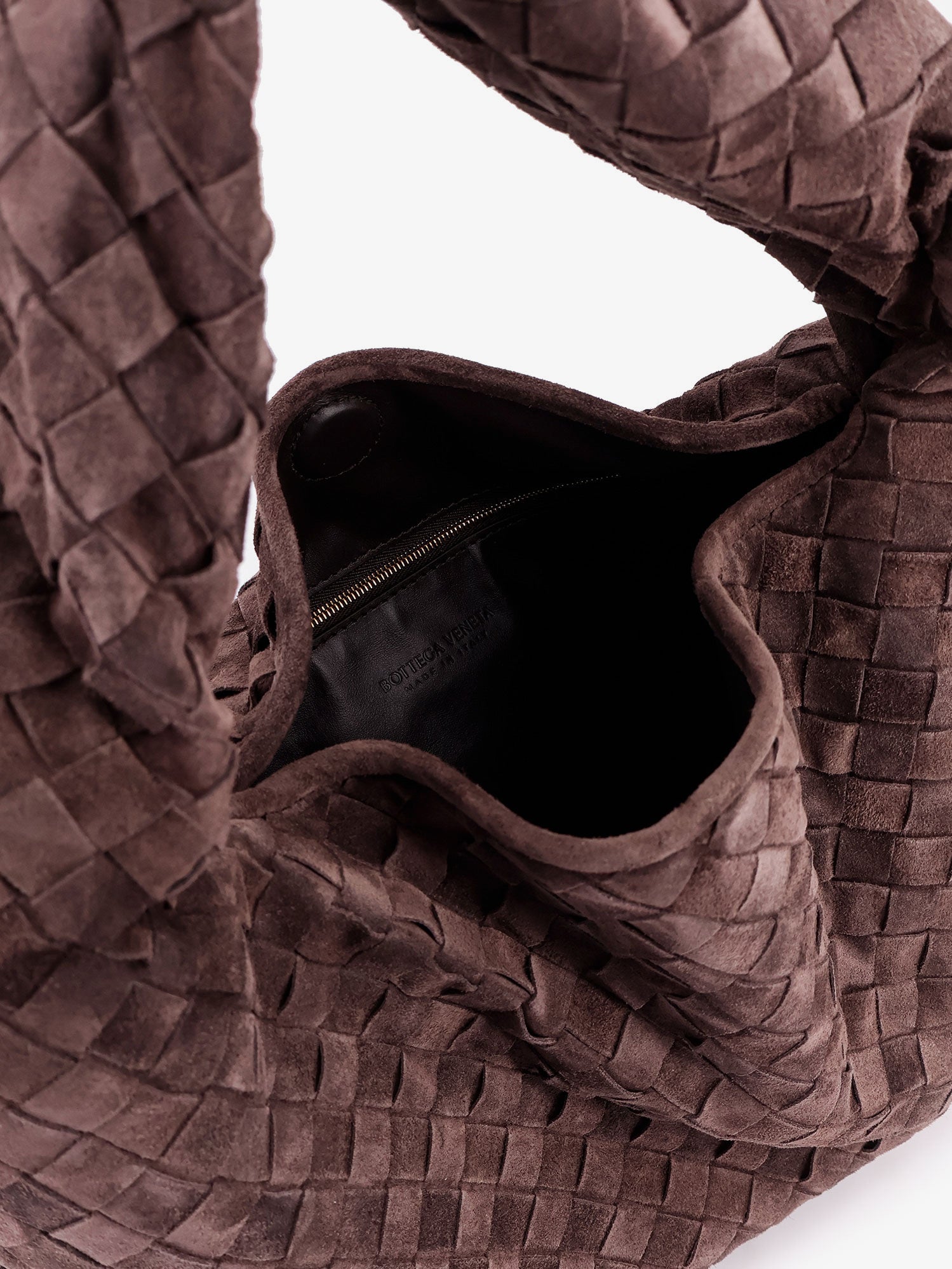 Bottega Veneta Women Hop Leather Shoulder Bag With Intrecciato Effect