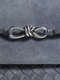Bottega Veneta Men Andiamo Messenger Suede Shoulder Bag With Intrecciato Motif