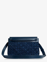 Bottega Veneta Men Andiamo Messenger Suede Crossbody Bag With Intrecciato Motif