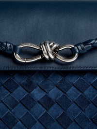 Bottega Veneta Men Andiamo Messenger Suede Crossbody Bag With Intrecciato Motif
