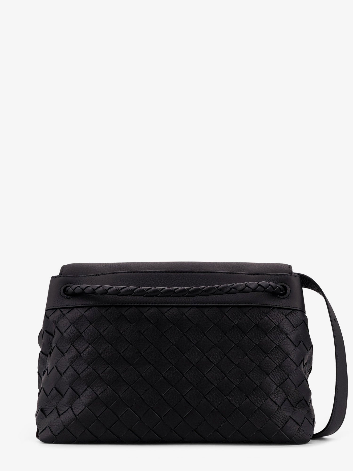 Bottega Veneta Men Andiamo Leather Shoulder Bag With Intrecciato Pattern
