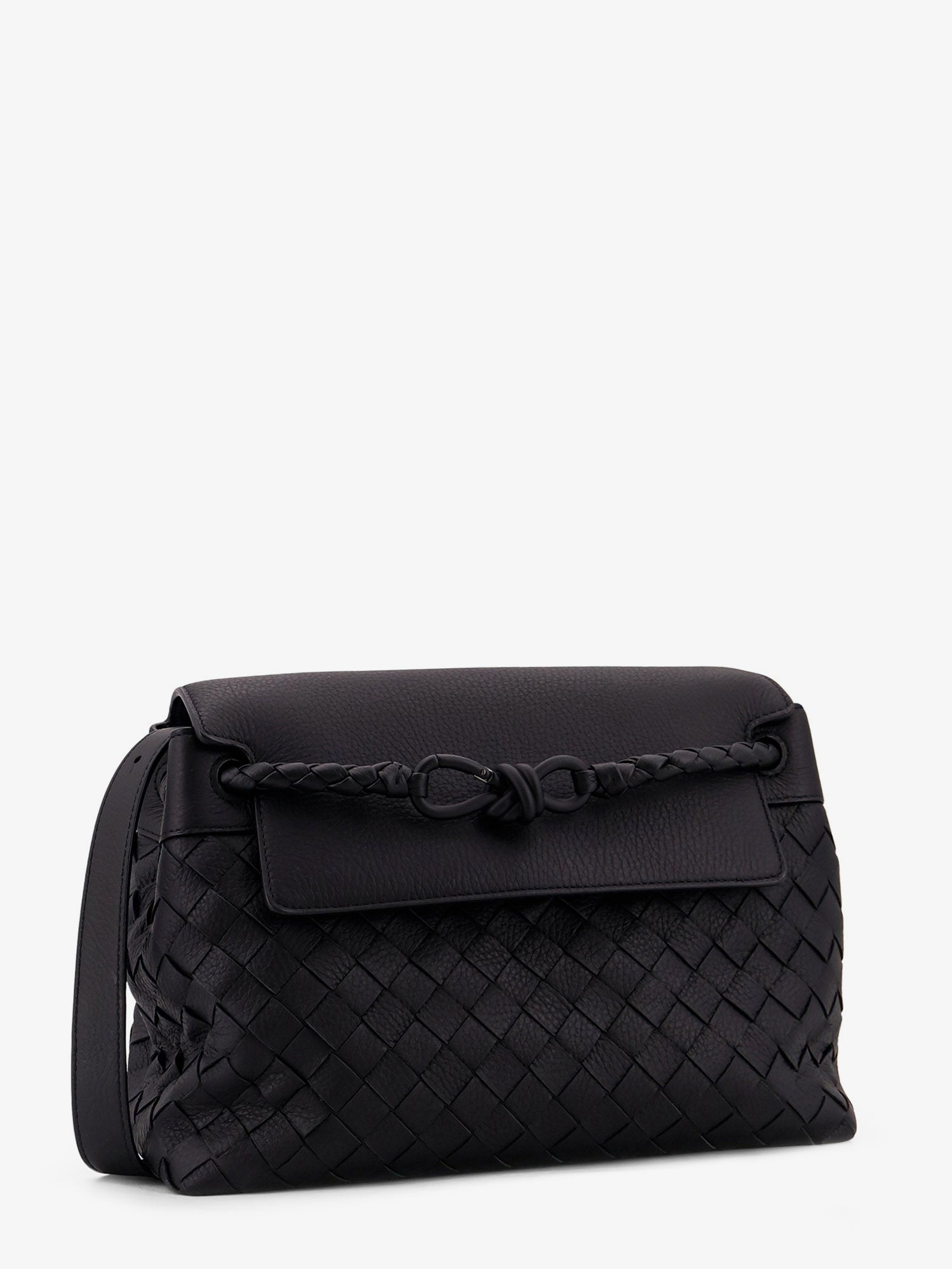 Bottega Veneta Men Andiamo Leather Shoulder Bag With Intrecciato Pattern