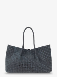 Bottega Veneta Women Pinacoteca Suede Handbag With Intrecciato Motif
