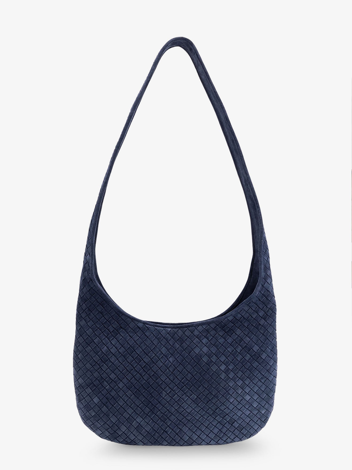 Bottega Veneta Men Veneto Suede Crossbody Bag With Intrecciato Motif
