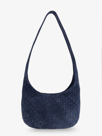 Bottega Veneta Men Veneto Suede Crossbody Bag With Intrecciato Motif