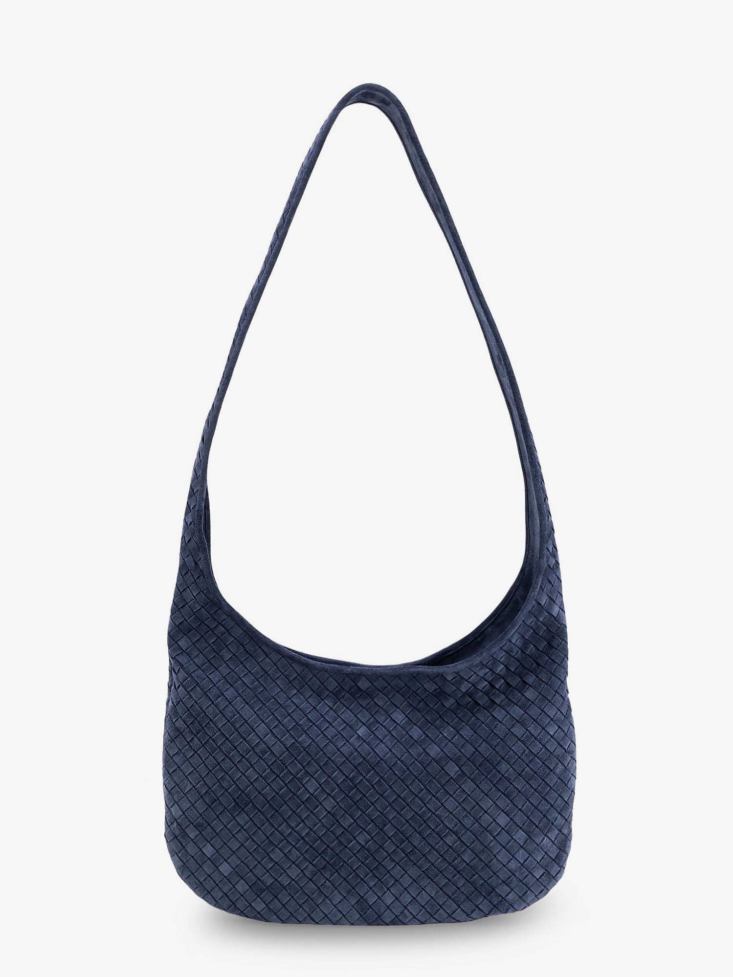 Bottega Veneta Men Veneto Suede Crossbody Bag With Intrecciato Motif