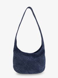 Bottega Veneta Men Veneto Suede Crossbody Bag With Intrecciato Motif