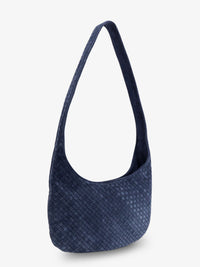Bottega Veneta Men Veneto Suede Crossbody Bag With Intrecciato Motif