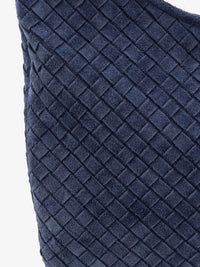 Bottega Veneta Men Veneto Suede Crossbody Bag With Intrecciato Motif