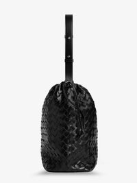 Bottega Veneta Men Bucket Intrecciato Biblioteca Leather Shoulder Bag