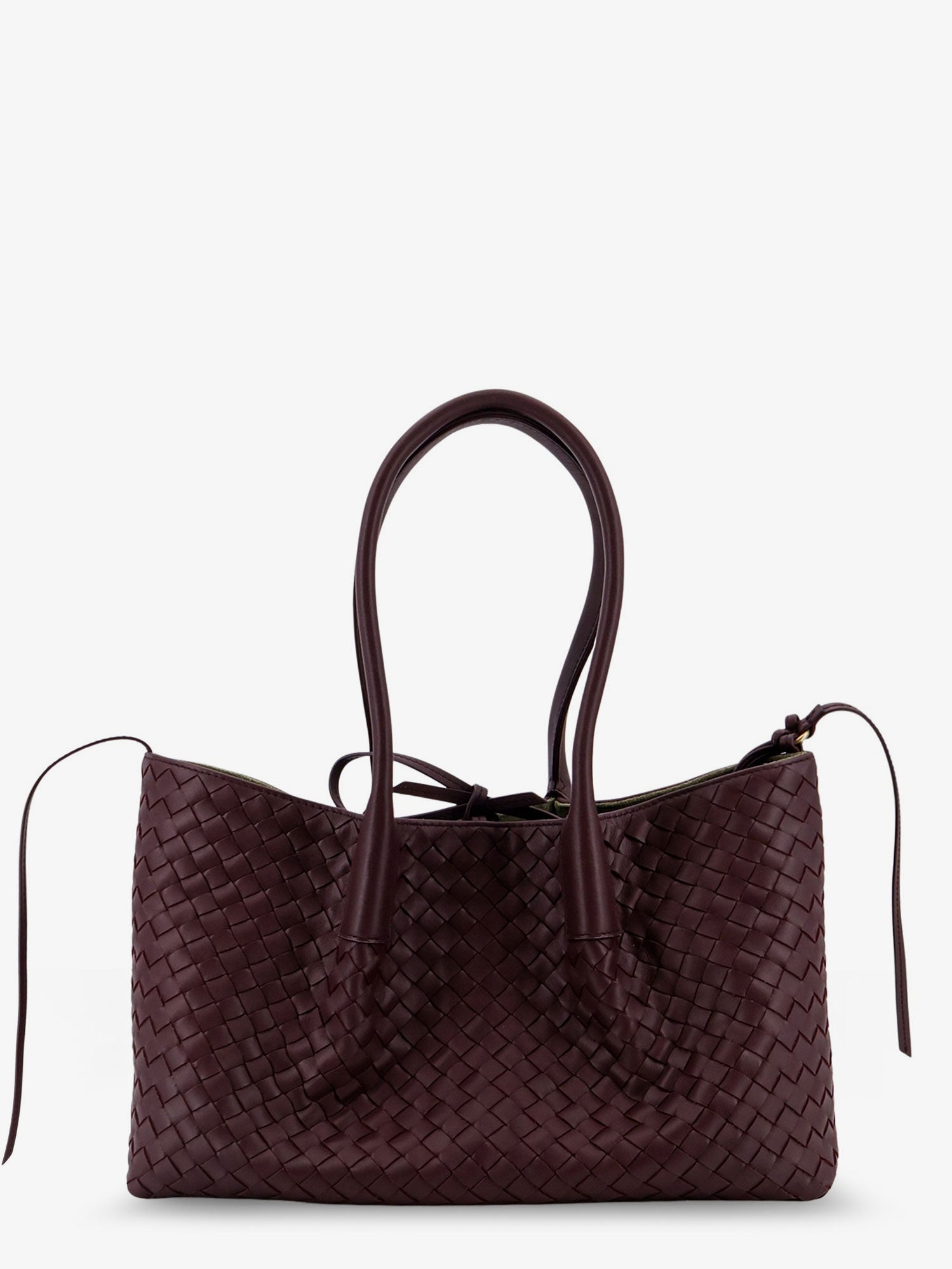 Bottega Veneta Women Pinacoteca Leather Handbag With Intrecciato Motif