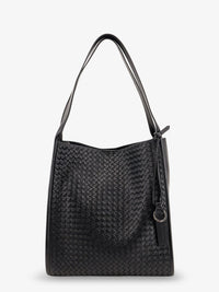 Bottega Veneta Men Corriere Leather Shoulder Bag With Intrecciato Pattern