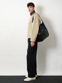 Bottega Veneta Men Corriere Leather Shoulder Bag With Intrecciato Pattern