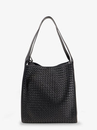 Bottega Veneta Men Corriere Leather Shoulder Bag With Intrecciato Pattern