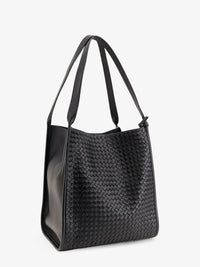 Bottega Veneta Men Corriere Leather Shoulder Bag With Intrecciato Pattern