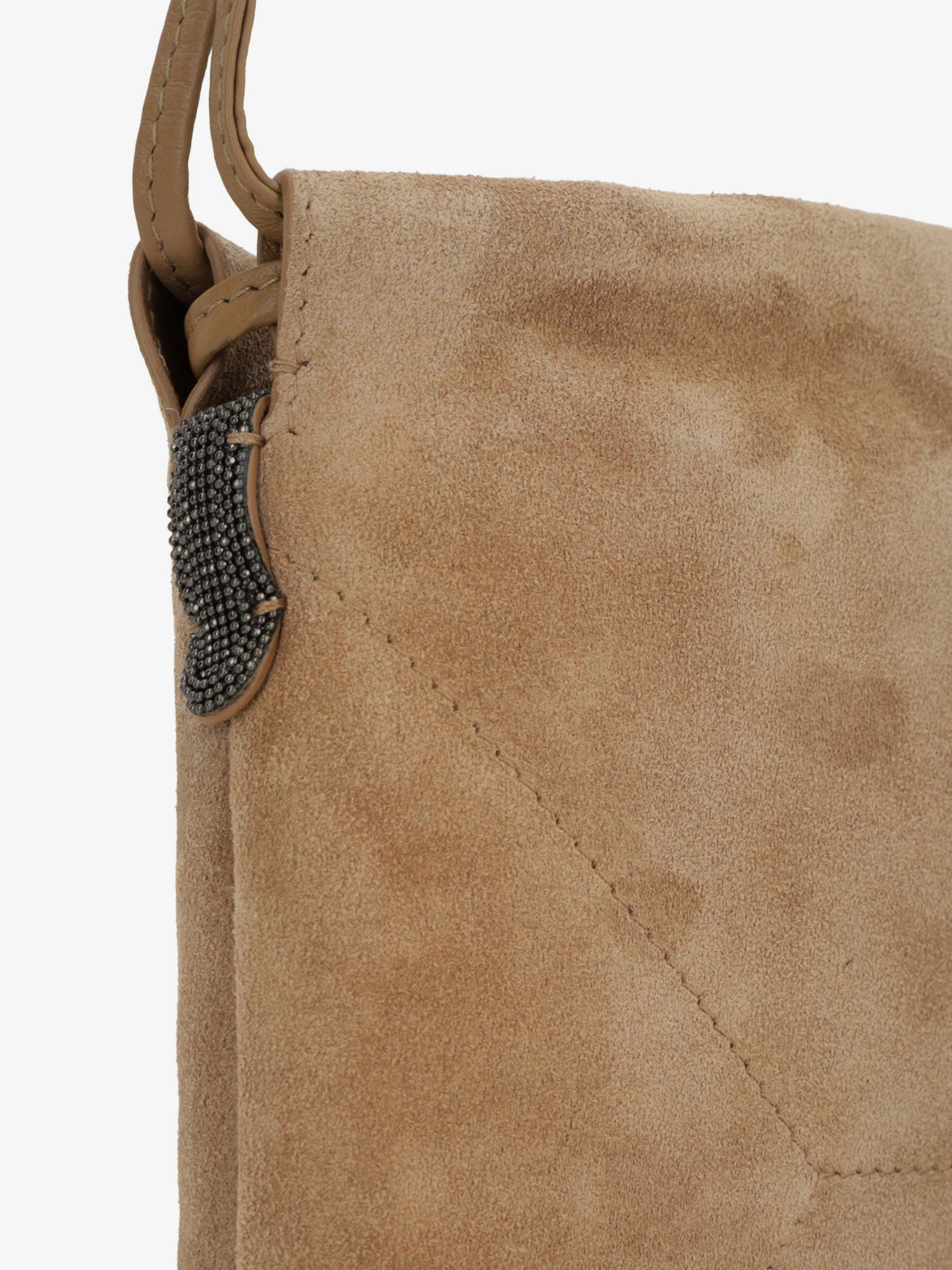 BRUNELLO CUCINELLI Brunello Cucinelli Women Suede Shoulder Bag With Logo On The Front