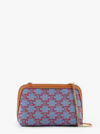 Celine Women Jacquard Fabric Crossbody Bag With All-Over Triomphe Logo