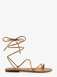 CELINE Celine Women Leather Sandals With Metal Triomphe Logo