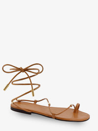 CELINE Celine Women Leather Sandals With Metal Triomphe Logo