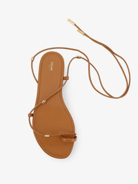CELINE Celine Women Leather Sandals With Metal Triomphe Logo
