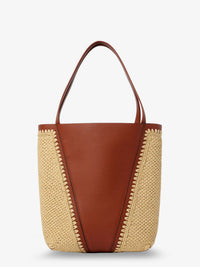 Chloe' Women Chloe Spin Leather And Raffia Shoulder Bag