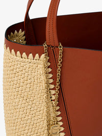 Chloe' Women Chloe Spin Leather And Raffia Shoulder Bag
